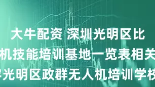 大牛配资 深圳光明区比较牛的无人机技能培训基地一览表相关内容光明区政群无人机培训学校_课程_教学_飞行